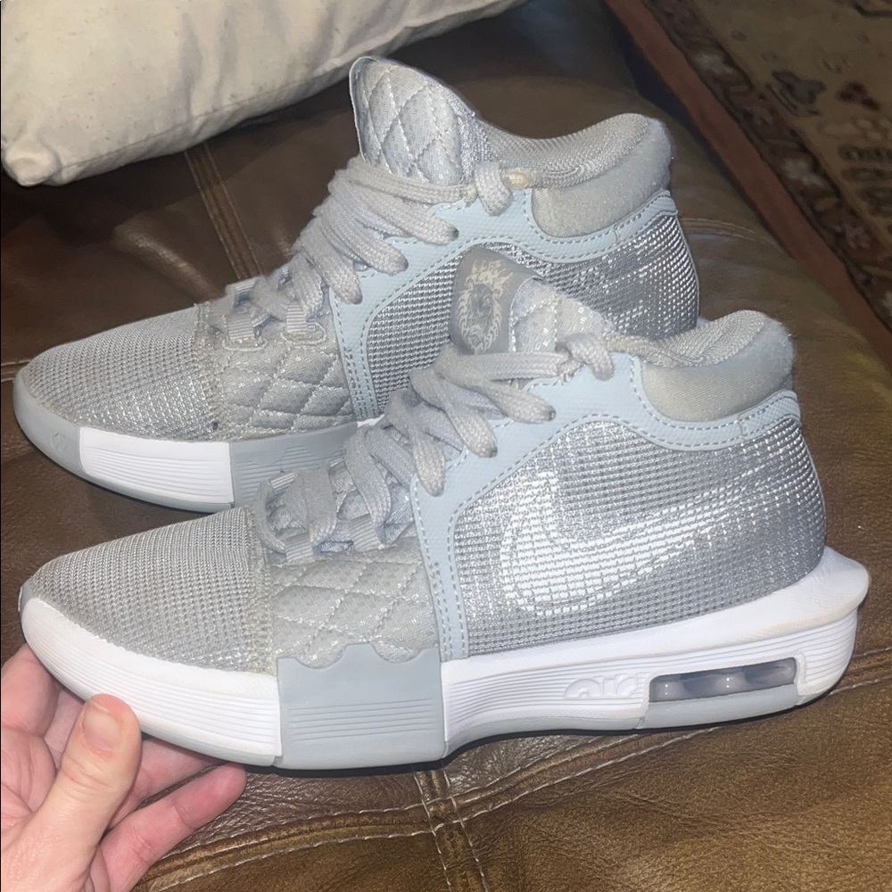 Nike Kids Silver and White Sneakers